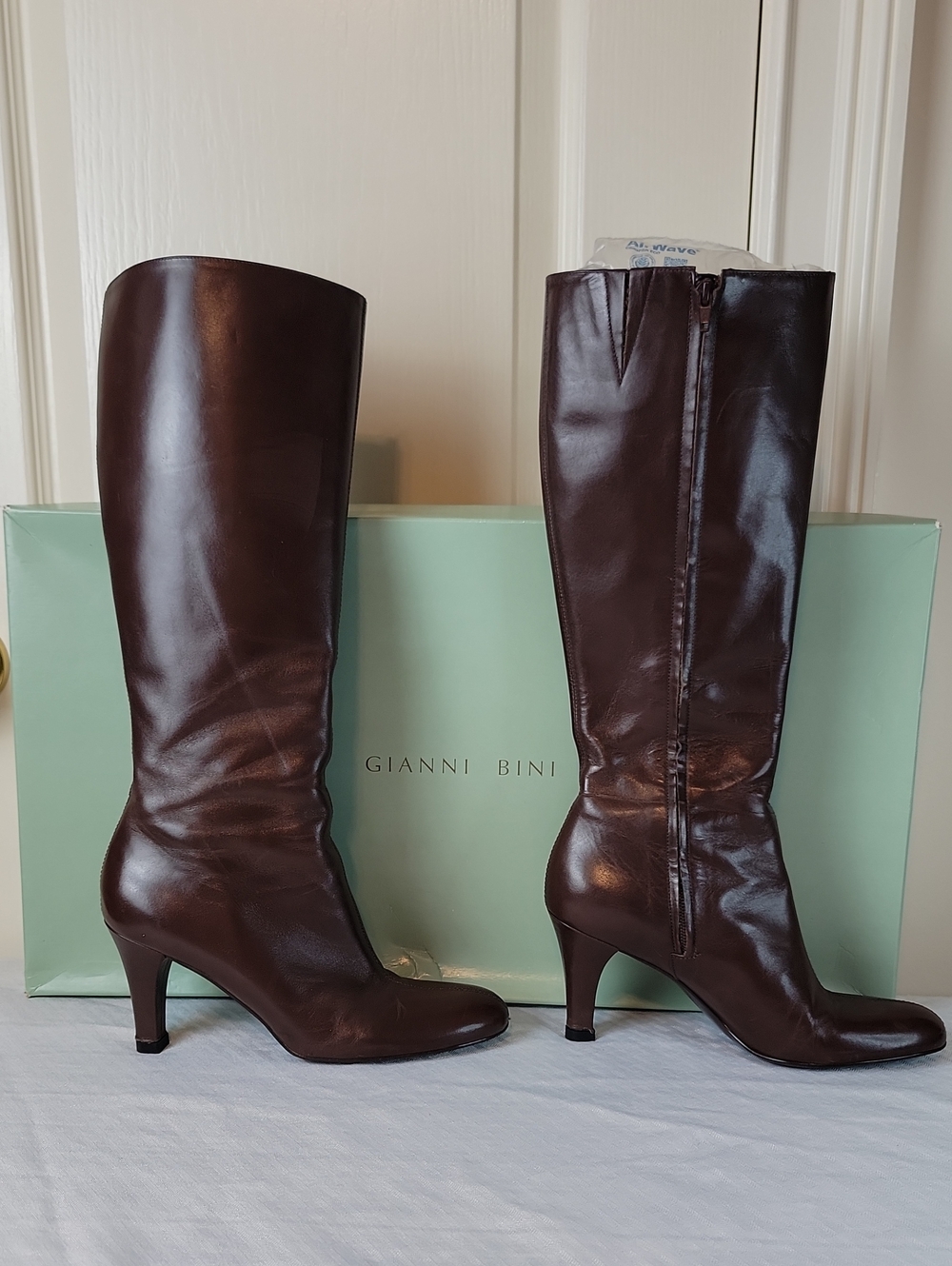 GIANNI BINNI Gwynnie211 Brown Leather BOOTS SZ 7.5M